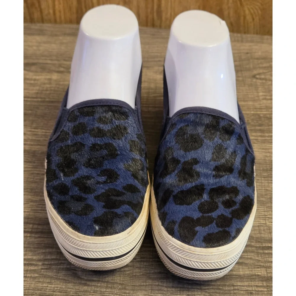 Keds X Kate Spade New York Double Decker Shoes Womens Size 6‎ Blue Leopard